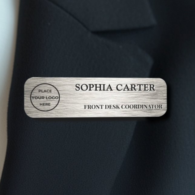 Silver Hairline Classic Name Badge Custom (Creator Uploaded)