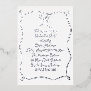 Silver Hand Drawn Bow Photo Graduation Party