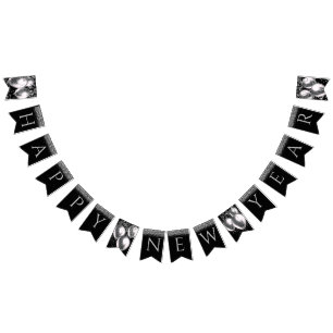 Silver Happy New Year  Bunting