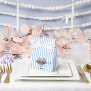 Silver Heart Blue And White Shower Party Favour Box