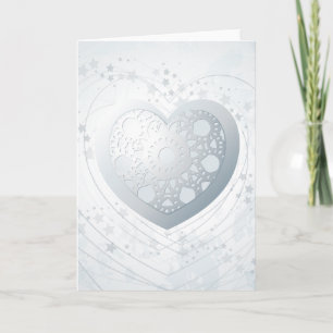Silver heart, greeting card
