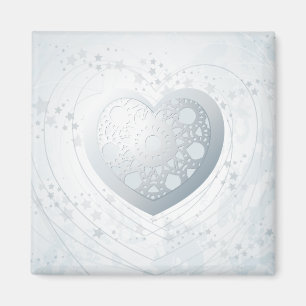 Silver heart, magnet