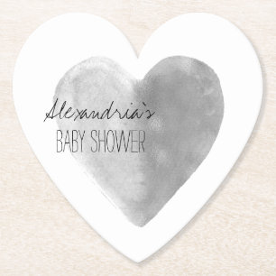Silver Heart Personalised   Paper Coaster