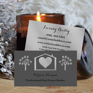 Silver Heart Real Estate Broker Business Card