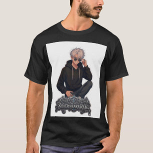 Silver Heart Rebel Anime Boy - Cool Boys Streetwea T-Shirt