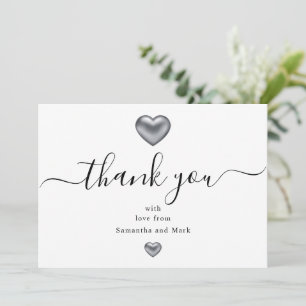 Silver Heart Wedding Thank You