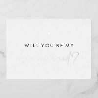 Silver Heart Will You Be My Bridesmaid