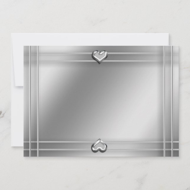 Silver Hearts Invitation (Front)