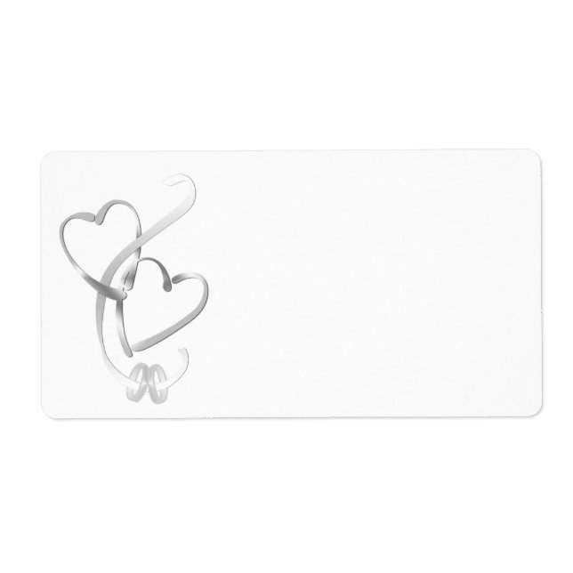 Silver Hearts Shipping Labels (Front)