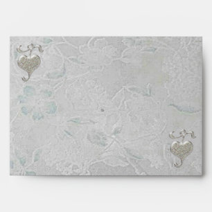 Silver Hearts Wedding Envelope