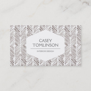 SILVER HERRINGBONE WATERCOLOR ARTWORK BUSINESS CARD