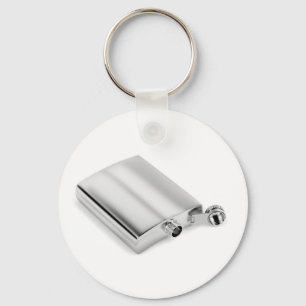 Silver hip flask key ring