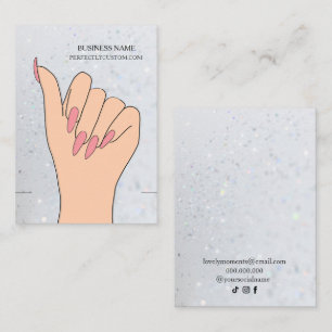 Silver Holographic Glitter Bracelet Display Card
