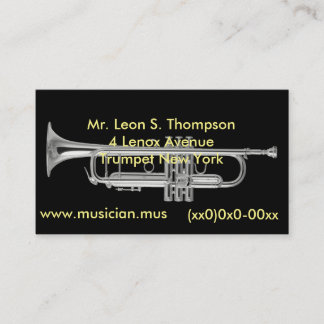 Silver horn business card