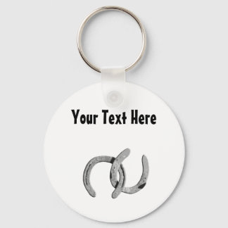 Silver Horse Shoe Customisable Keychain