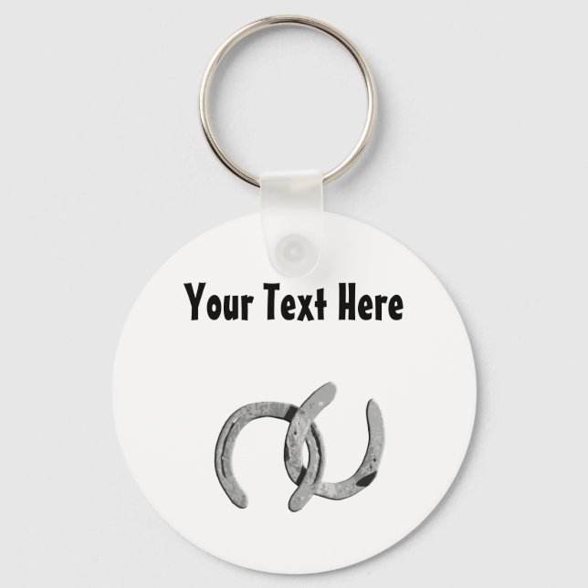 Silver Horse Shoe Customisable Keychain (Front)