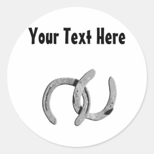 Silver Horse Shoe Customisable Sticker