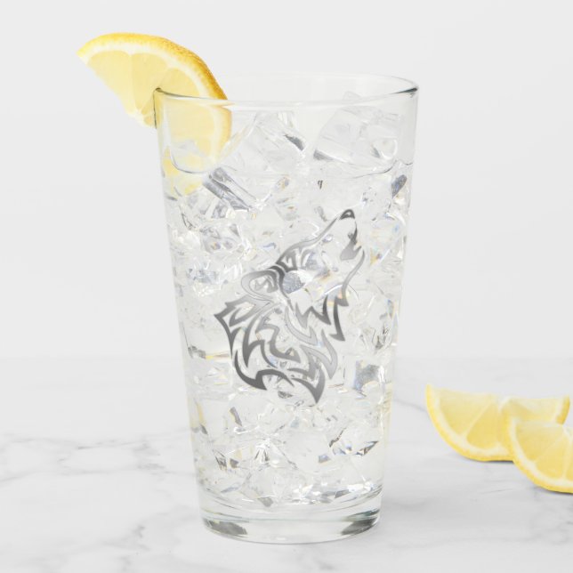 Silver Howling Wolf Glass (Front Ice)