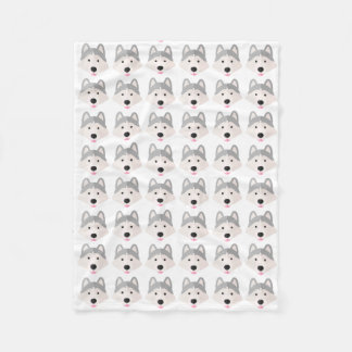 Silver Husky Love Fleece Blanket