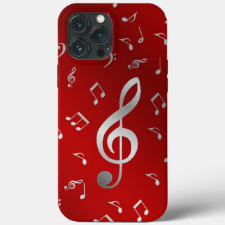 silver in red music notes otter box OtterBox iPhon iPhone 13 Pro Max Case