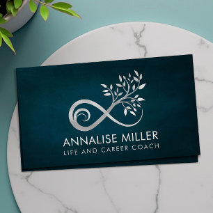 Silver Infinity Symbol - Tree branch Business Card