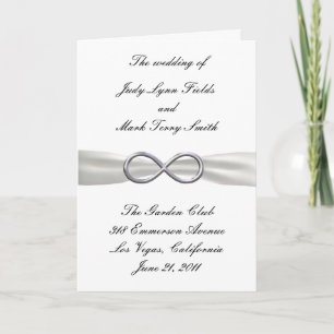 Silver Infinity White Wedding Program Card