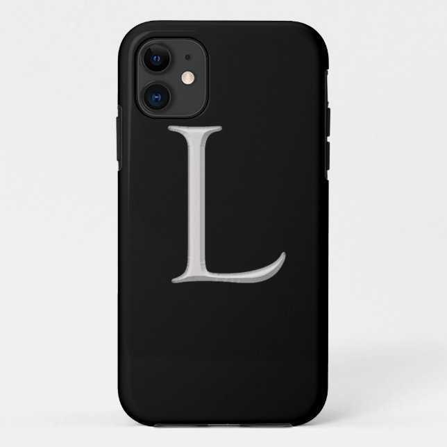 Silver Initial iPhone 5 Barely There Case (Back)