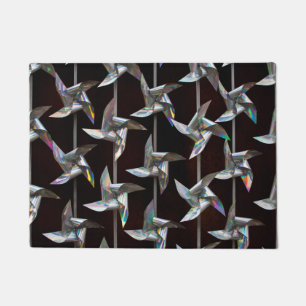 Silver iridescent movement twister windmill power doormat