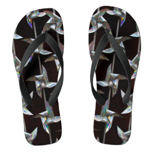 Silver iridescent movement twister windmill  power jandals