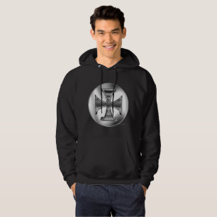 Silver Iron Cross Men's Hoodie