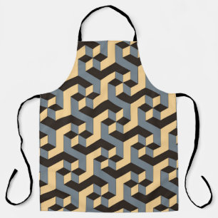 Silver Ivory Geometric Complex Tile Apron