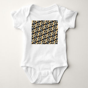 Silver Ivory Geometric Complex Tile Baby Bodysuit