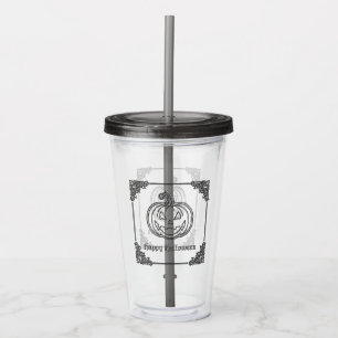 Silver Jack O' Lantern Halloween Acrylic Tumbler
