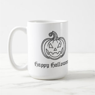 Silver Jack O' Lantern Halloween Coffee Mug