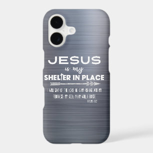 Silver Jesus is my Shelter Quote Christian