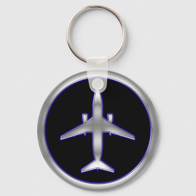 Silver Jet Aircraft Key Ring (Front)