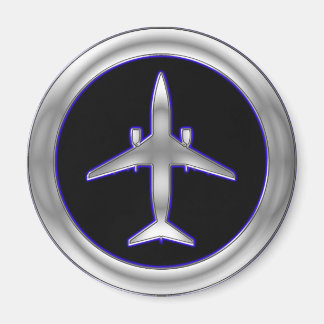 Silver Jet Aircraft Magnet