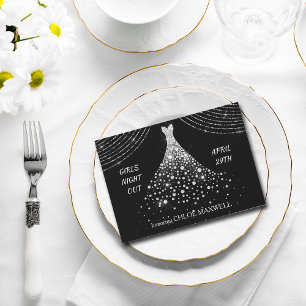 Silver Jewel Dress Bachelorette Party Invitation