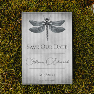 Silver Jewelled Dragonfly Save the Date Announcement