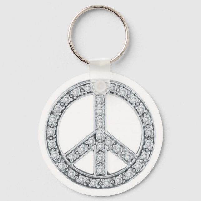 Silver Jewels Peace Sign Key Ring (Front)