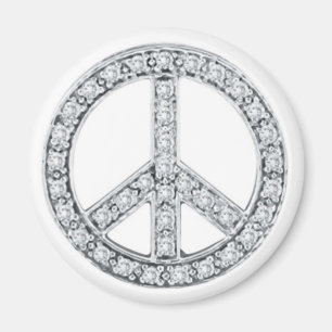 Silver Jewels Peace Sign Magnet