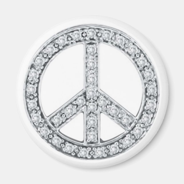 Silver Jewels Peace Sign Magnet (Front)