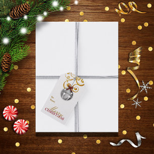 Silver Jingle Bell Merry Christmas Gift Tags