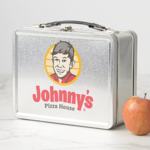 Silver Johnny's Pizza House Metal Lunch Box
