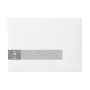 Silver KEEP CALM AND Your Creative Text Wraparound Address Label