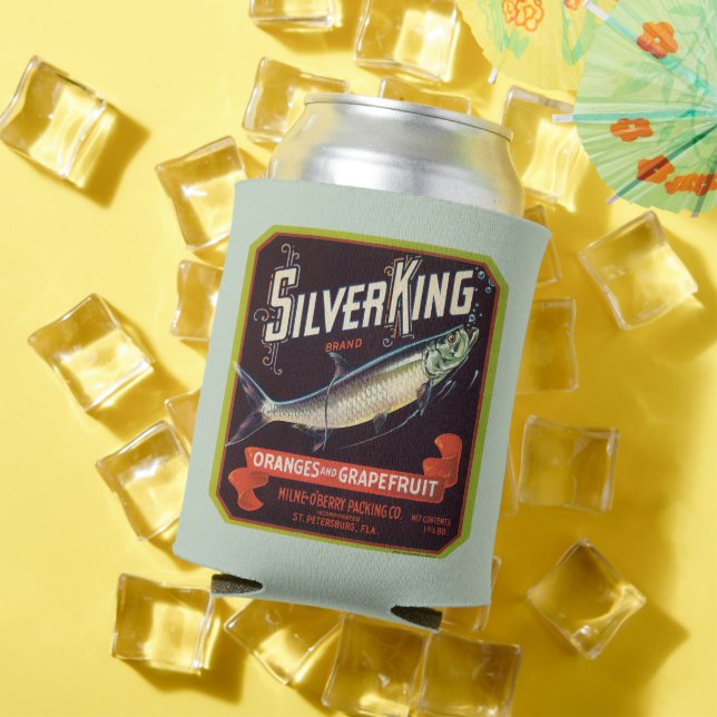 Silver King Brand Oranges and Grapefruit Label Can Cooler (In Situ Summer)