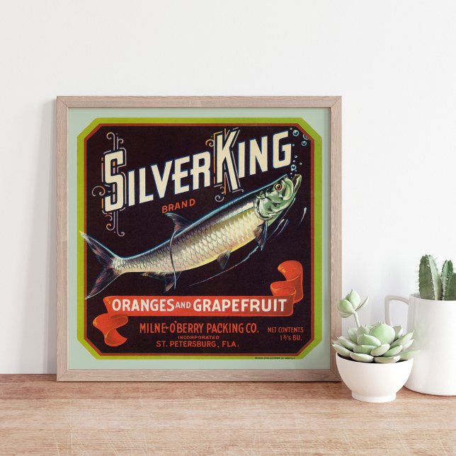 Silver King Brand Oranges and Grapefruit Label Poster (Creator Uploaded)