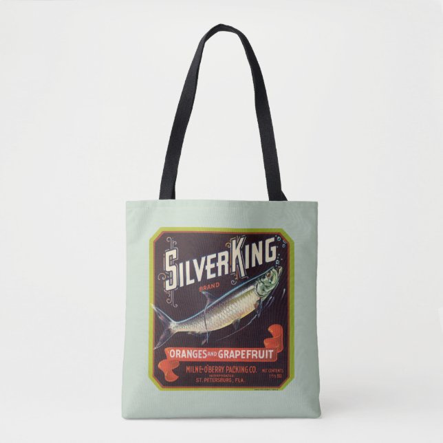 Silver King Brand Oranges and Grapefruit Label Tote Bag (Front)