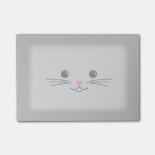 Silver Kitty Cat Cute Animal Face Design Post-it Notes