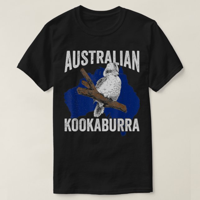Silver Kookaburra Australia Map Australian Laughin T-Shirt (Design Front)